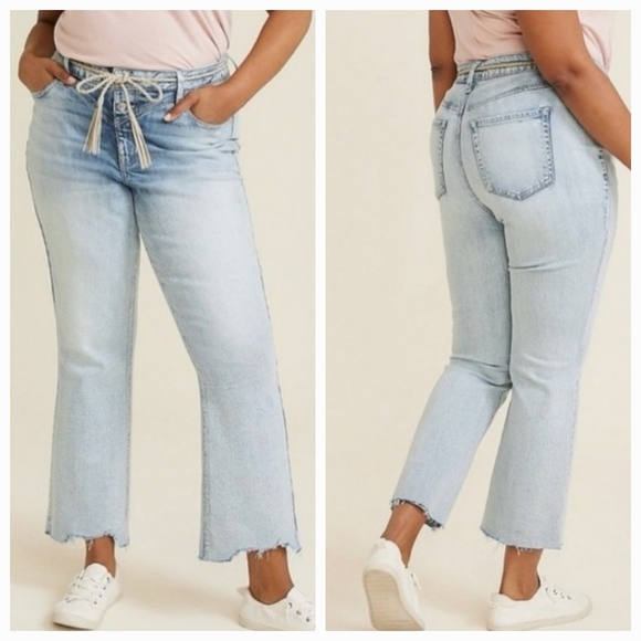 M Jean By Maurice's High Rise Kick Boot Belted Ankle Jean Sz 16 NEW